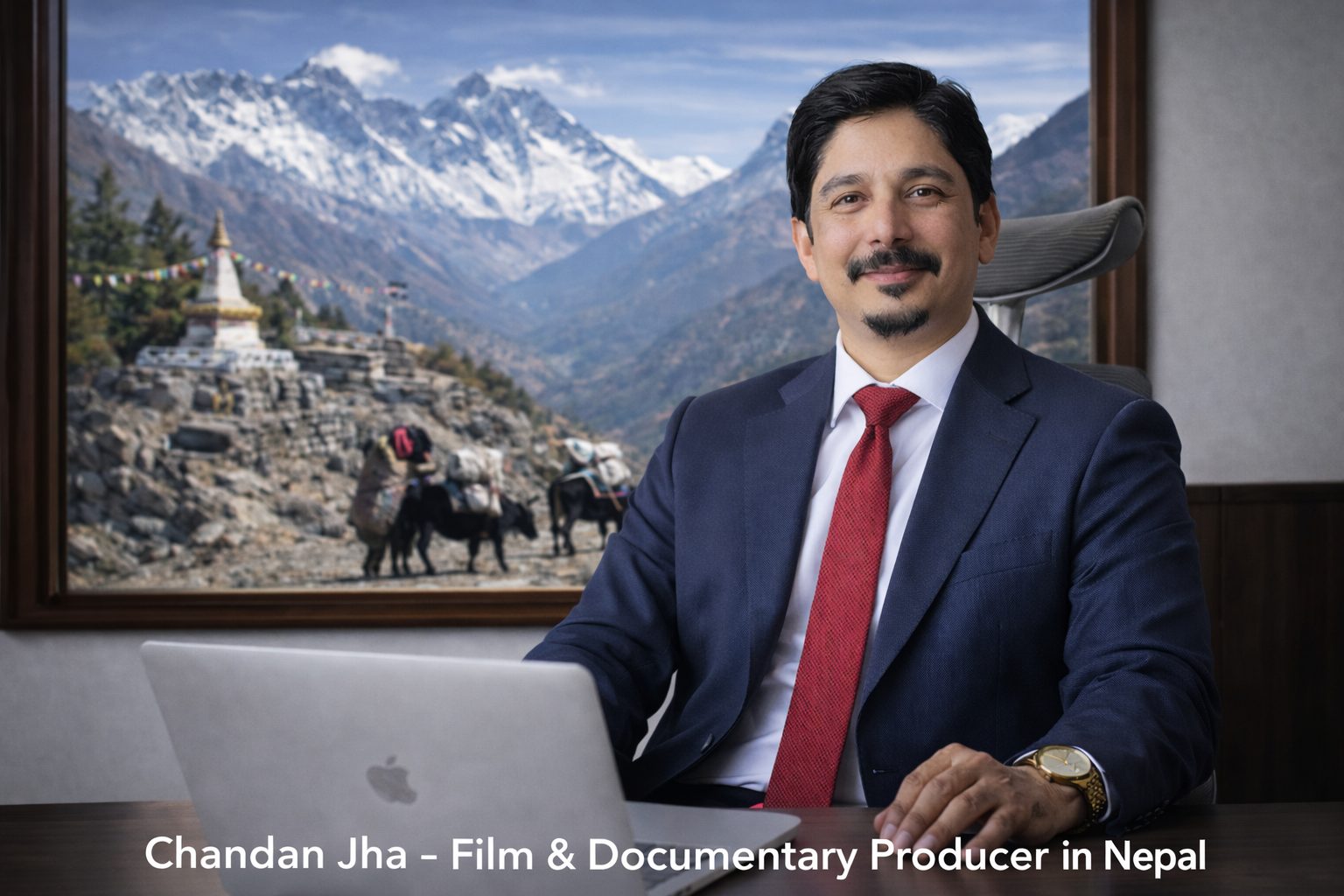 Chandan Jha in his Himalayan office
