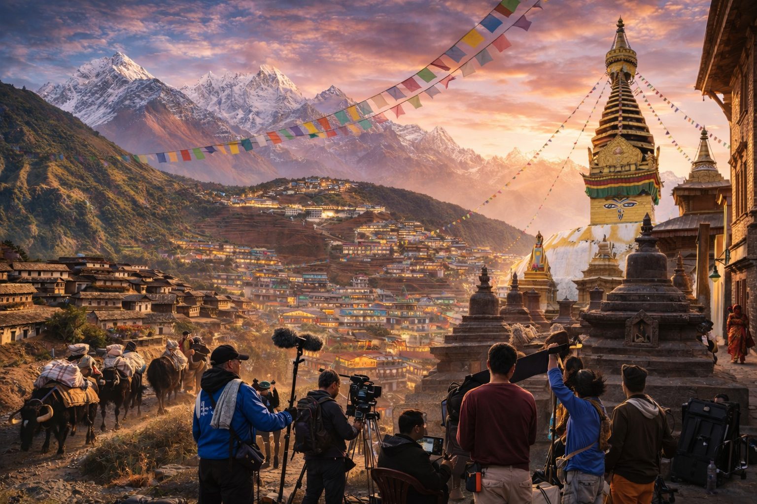 Filming in Nepal